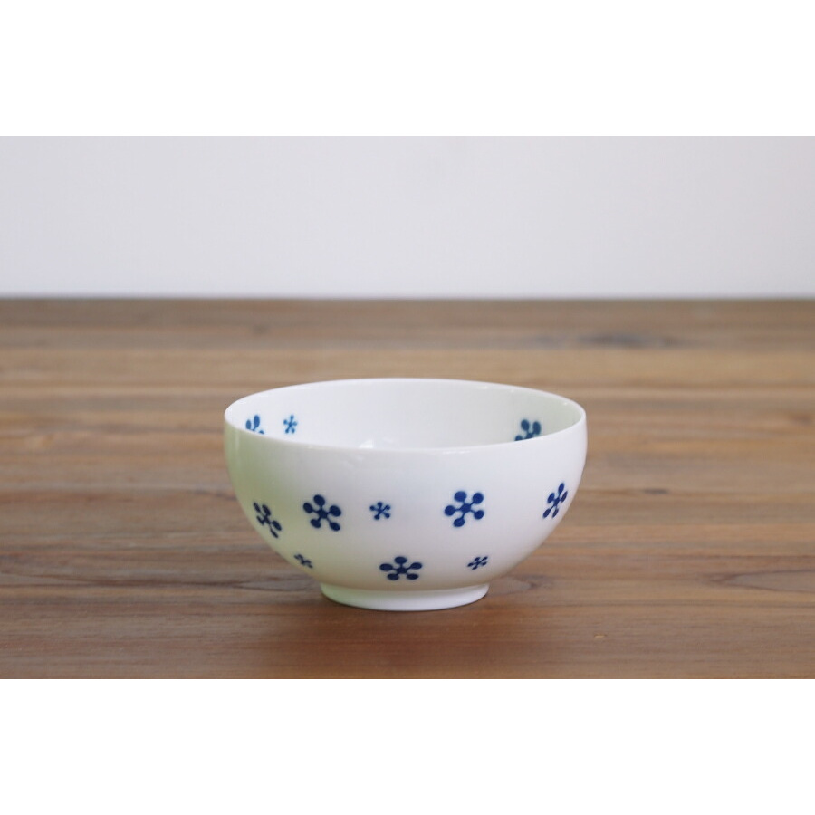 丸直製陶所　染付陶碗　なごり雪　※