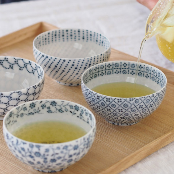 丸直製陶所　染付陶碗　五月雨　青　※