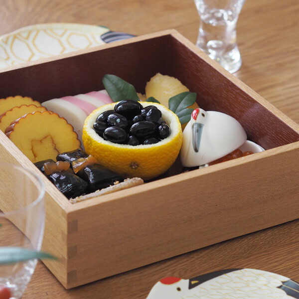 松屋漆器店 白木 6寸三段重 内朱