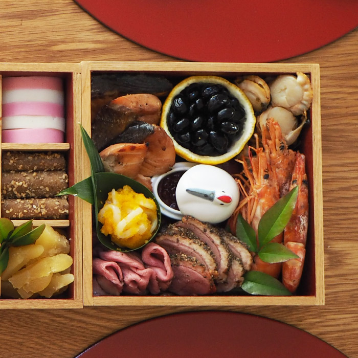 松屋漆器店 白木 6寸二段重 内朱