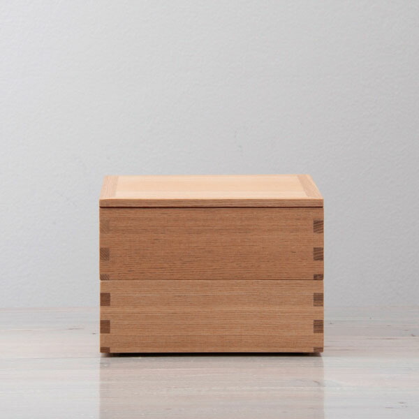 松屋漆器店 白木 5寸二段重 内朱