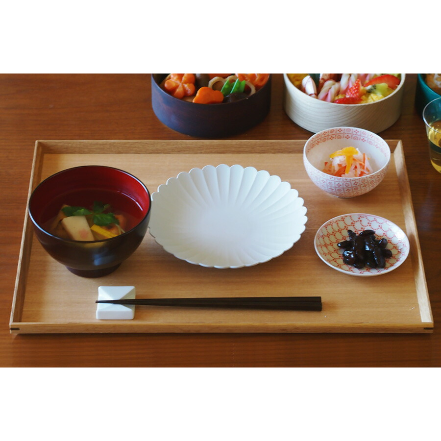 松屋漆器店　白木　1尺3寸長角盆