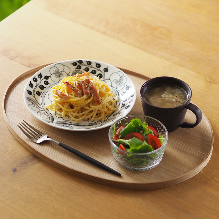 松屋漆器店　白木　14.0寸小判盆