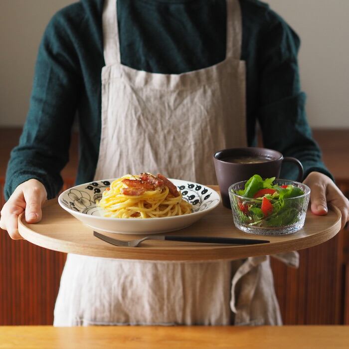 松屋漆器店　白木　14.0寸小判盆