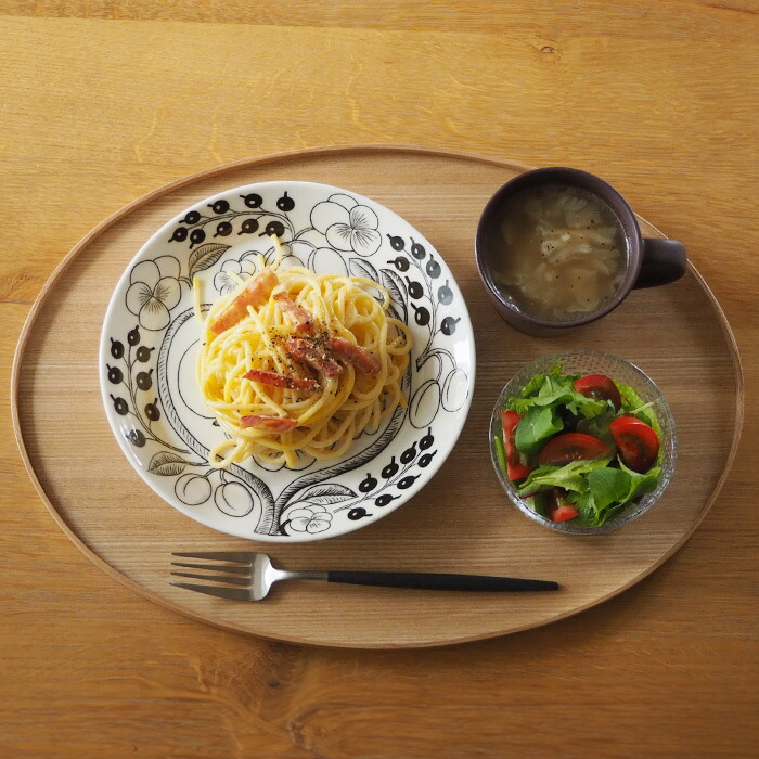 松屋漆器店　白木　14.0寸小判盆