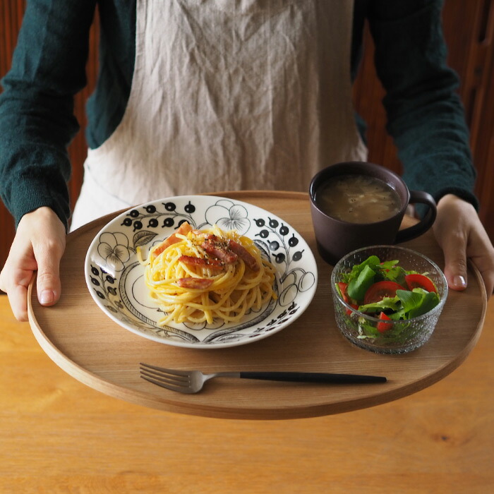 松屋漆器店　白木　14.0寸小判盆