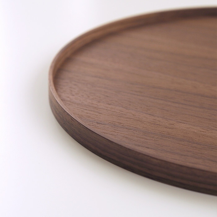 松屋漆器店　ウォールナット　丸盆30cm
