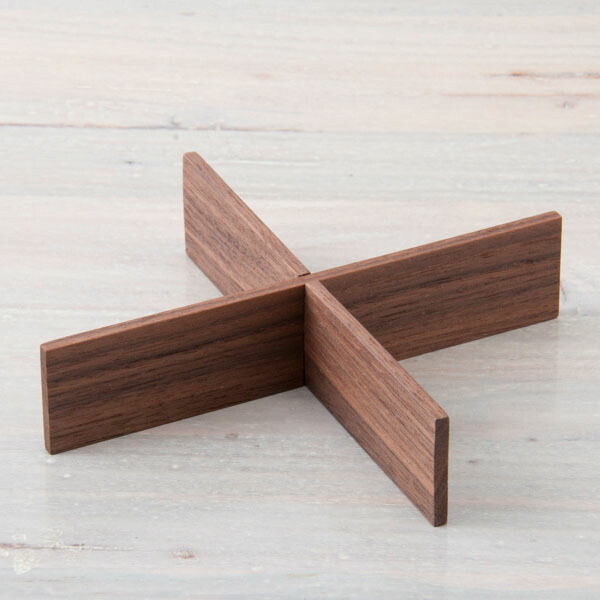 松屋漆器店 ウォールナット 6寸重箱用 四つ切仕切り