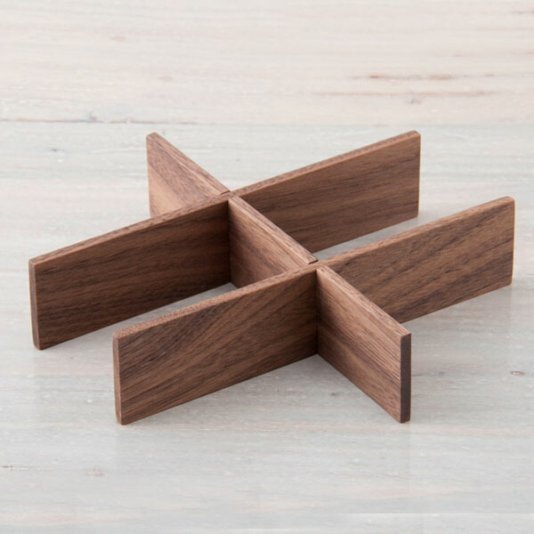 松屋漆器店 ウォールナット 6寸重箱用 六つ切仕切り