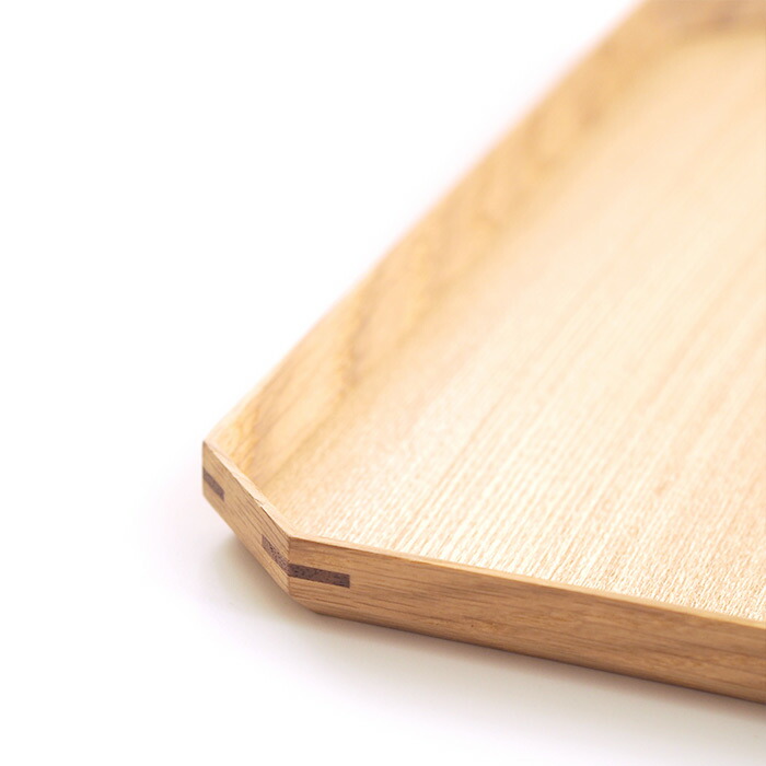 松屋漆器店　白木　面取り隅切盆　33.4×33.4