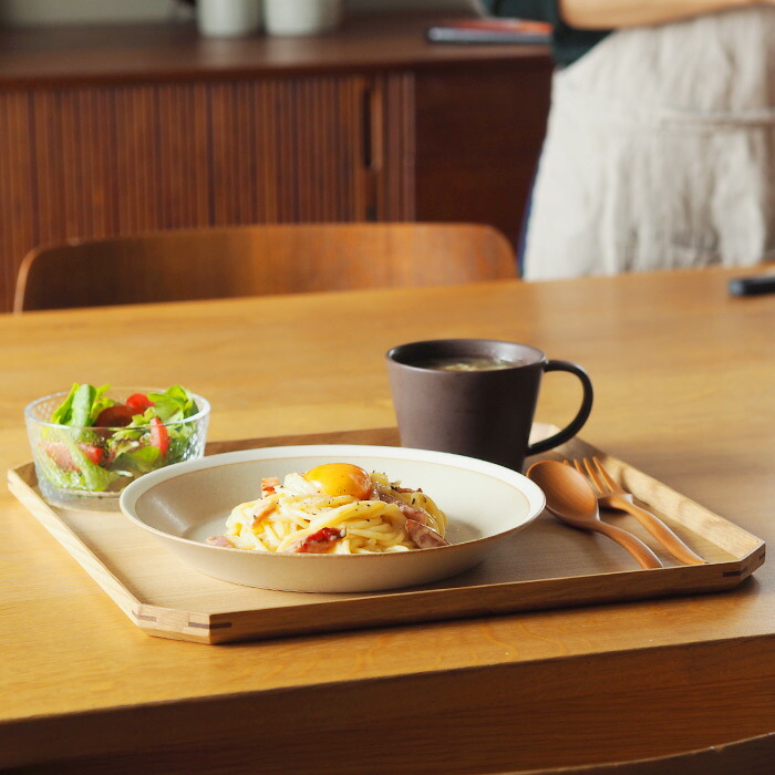 松屋漆器店　白木　面取り隅切盆　33.4×33.4