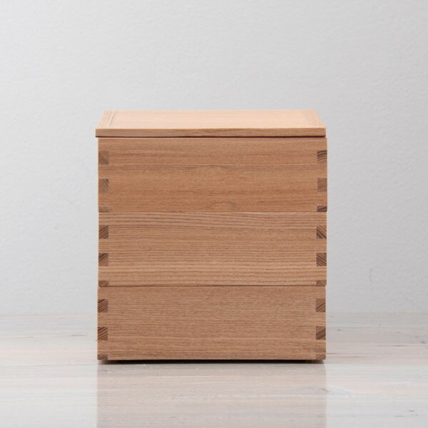 松屋漆器店 白木 5寸三段重 内白木