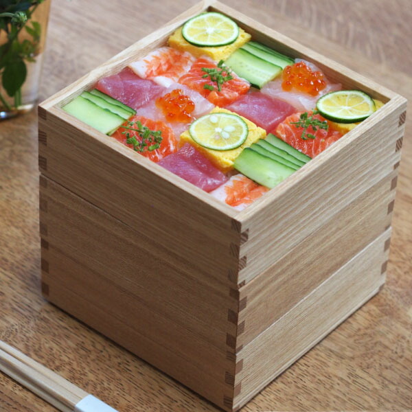 松屋漆器店 白木 5寸三段重 内白木