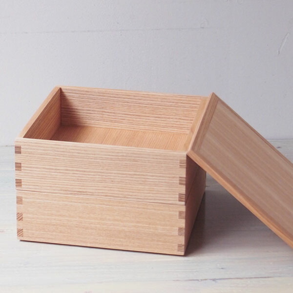 松屋漆器店 白木 6寸二段重 内白木