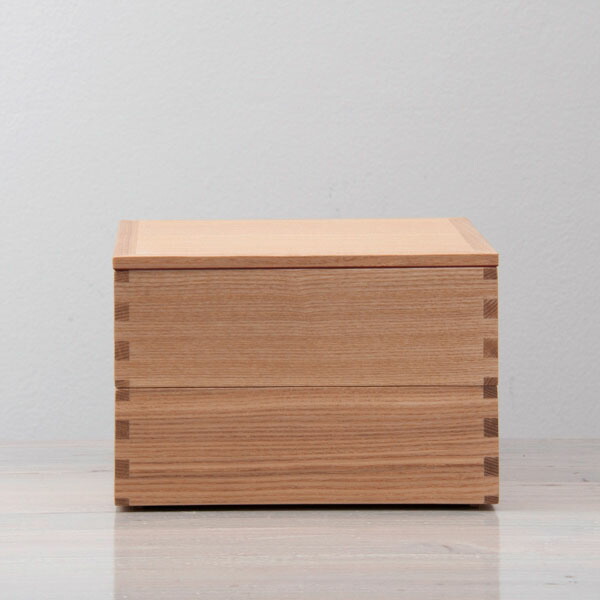 松屋漆器店 白木 6寸二段重 内白木