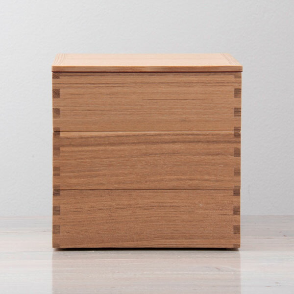 松屋漆器店 白木 6寸三段重 内白木