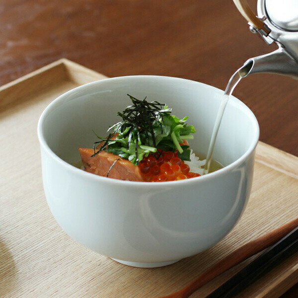 瑞々　茶漬碗　青白