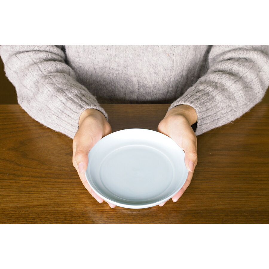 瑞々　まる皿5寸　青白