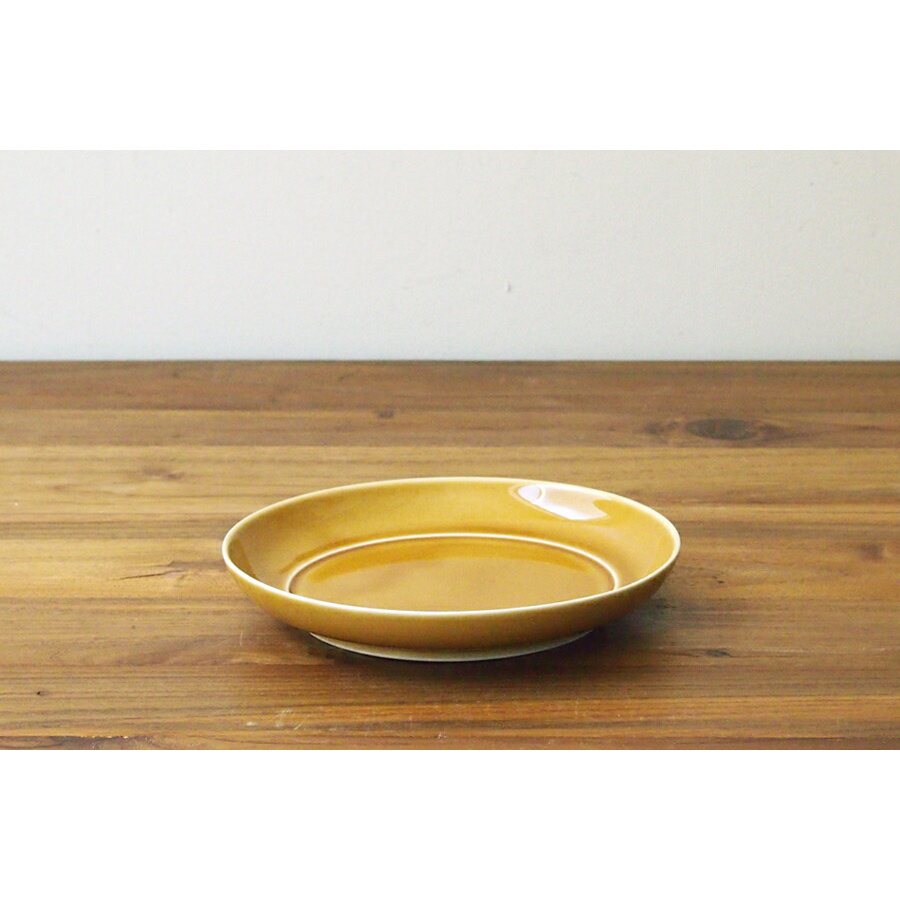 瑞々　まる皿5寸　うす飴