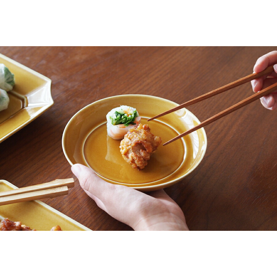 瑞々　まる皿5寸　うす飴