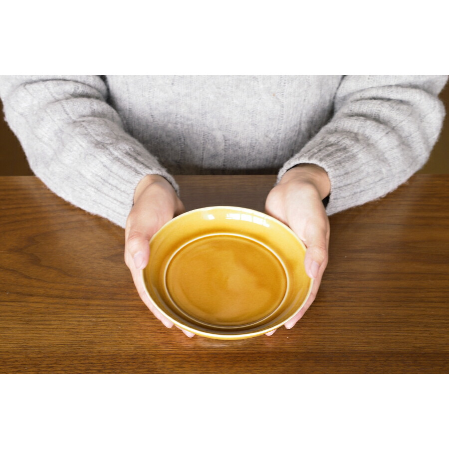 瑞々　まる皿5寸　うす飴