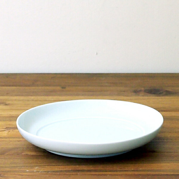 瑞々　まる皿6寸　青白