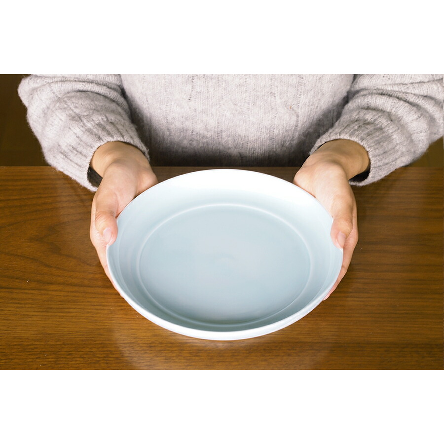 瑞々　まる皿7寸　青白