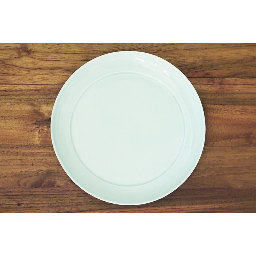 瑞々 まる皿8寸 青白 ※