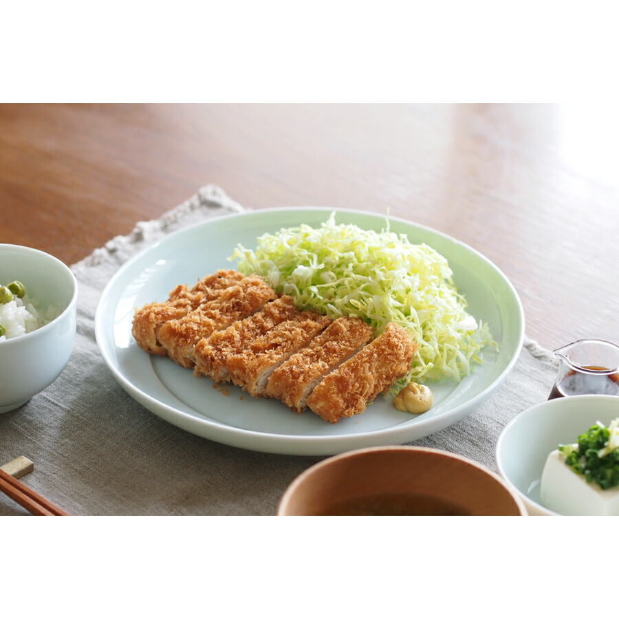 瑞々 まる皿8寸 青白 ※