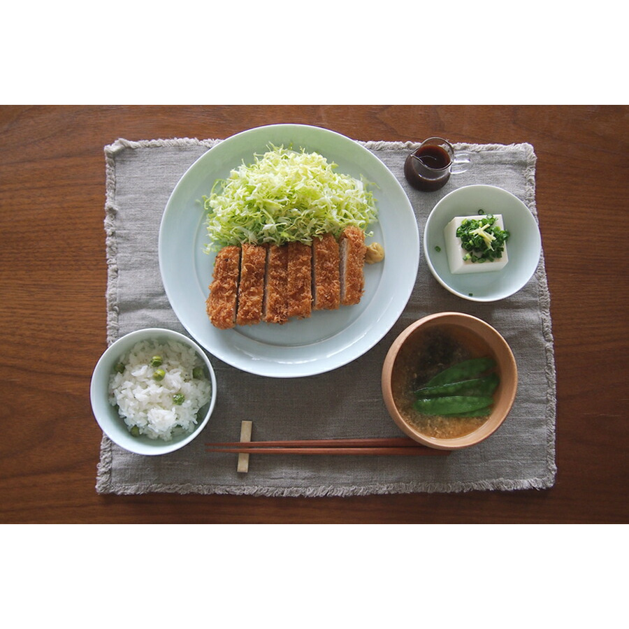 瑞々 まる皿8寸 青白 ※