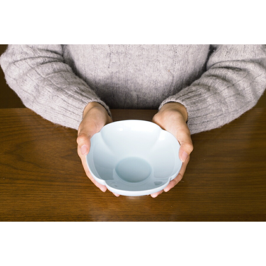 瑞々　木瓜鉢5寸　青白