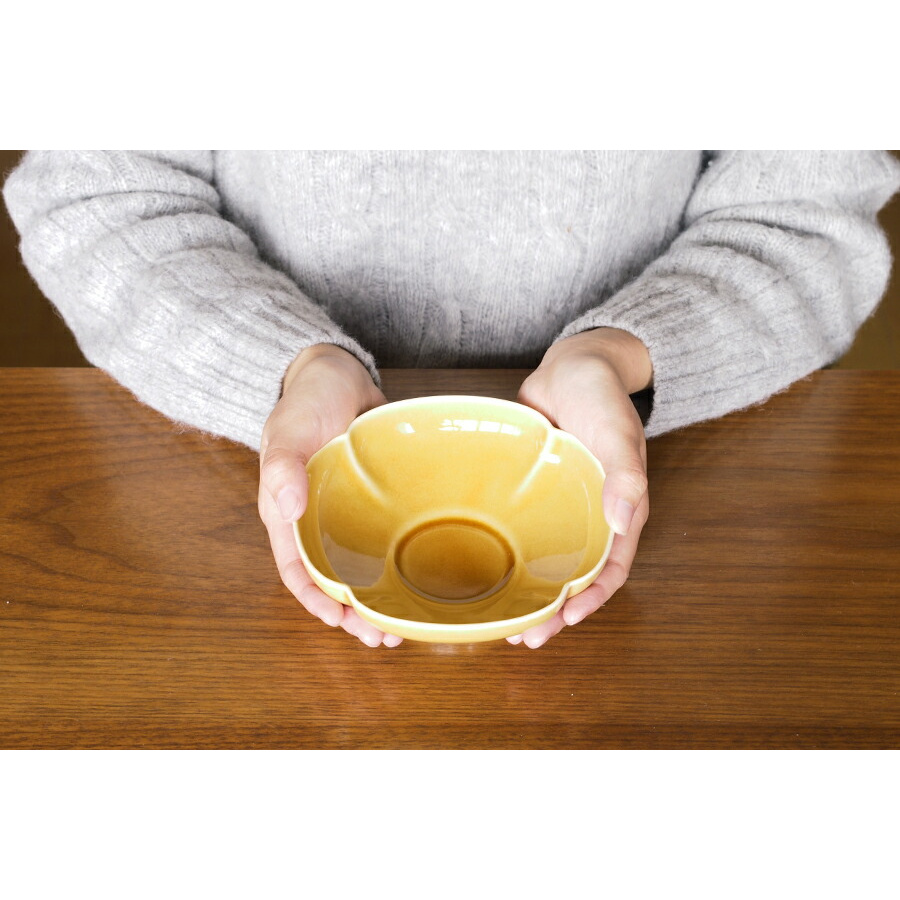 瑞々　木瓜鉢5寸　うす飴