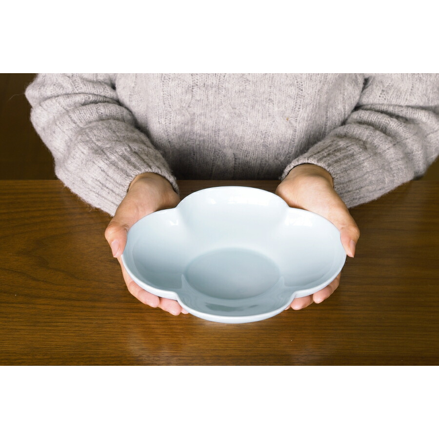 瑞々　木瓜長鉢7寸　青白