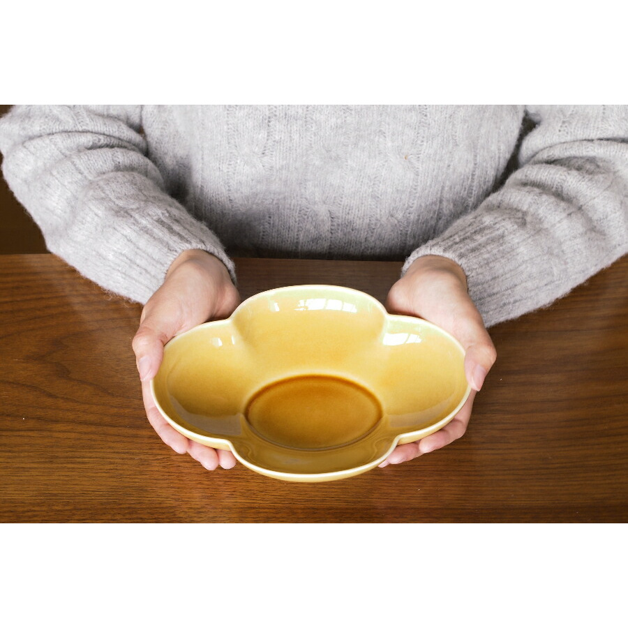 瑞々　木瓜長鉢7寸　うす飴