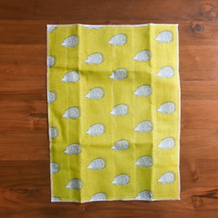 中川政七商店　LISA LARSON ふきん　ハリネズミ/イエロー