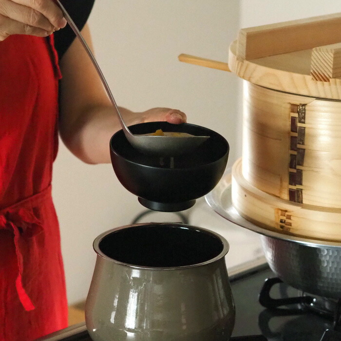 漆琳堂　越前硬漆　一乗椀　4寸　黒