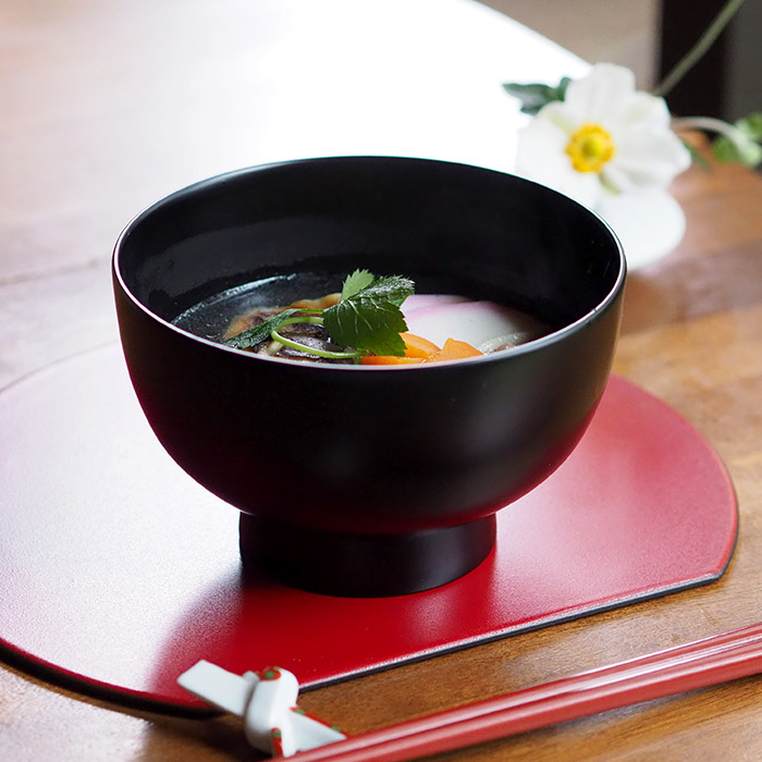 漆琳堂　越前硬漆　一乗椀　4.5寸　黒