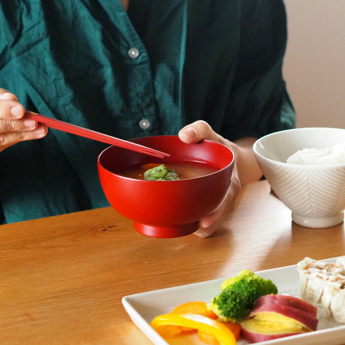 漆琳堂　越前硬漆　一乗椀　4寸　朱