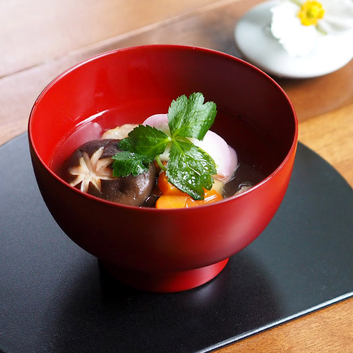 漆琳堂　越前硬漆　一乗椀　4.5寸　朱