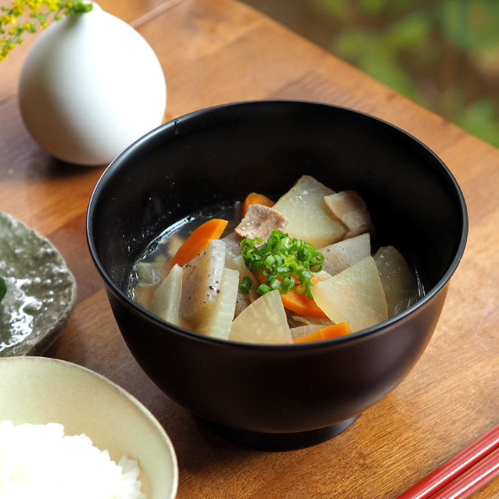 漆琳堂　越前硬漆　朝倉椀　4.5寸　黒