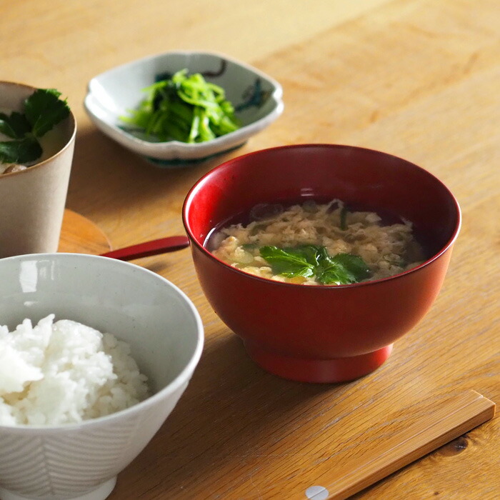 漆琳堂　越前硬漆　朝倉椀　4寸　朱