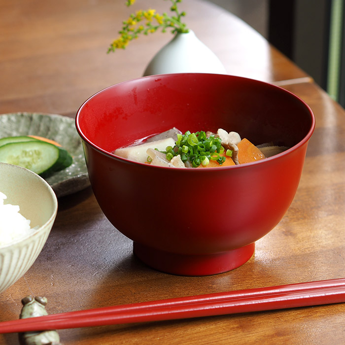 漆琳堂　越前硬漆　朝倉椀　4.5寸　朱