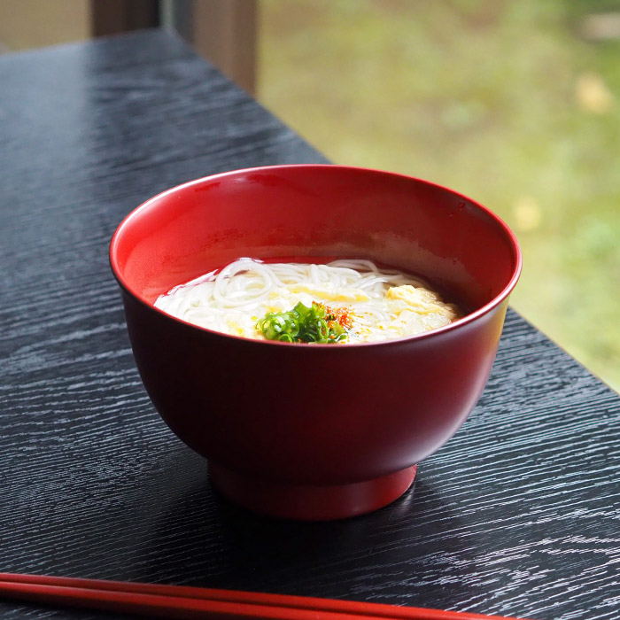 漆琳堂　越前硬漆　朝倉椀　4.5寸　朱