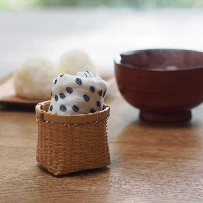 中川政七商店　「手描きの風合いの」かや織ふきん　あられ　紺