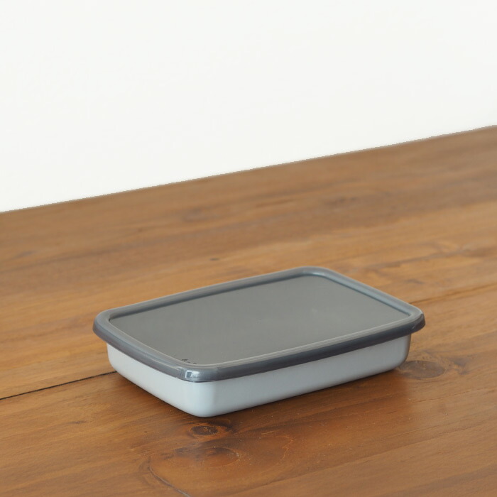 野田琺瑯　+Gray　レクタングル浅型　S