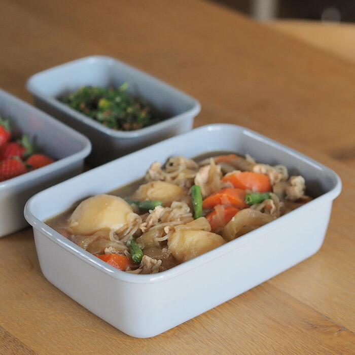 野田琺瑯　+Gray　レクタングル深型　L