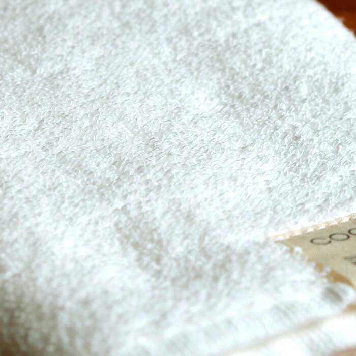 ココチエナ　フェイスタオル　ホワイト　34×80cm　/　cocochiena　※