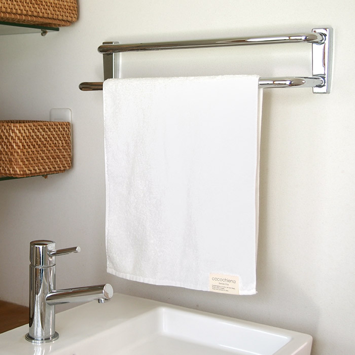 ココチエナ　フェイスタオル　ホワイト　34×80cm　/　cocochiena　※