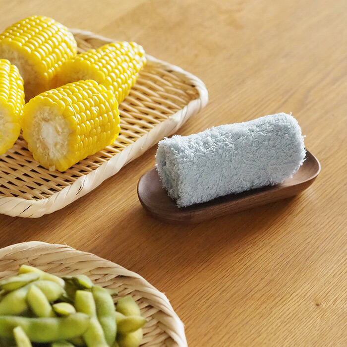 洗濯脱水するだけですぐ乾くおしぼりタオル　ブルー