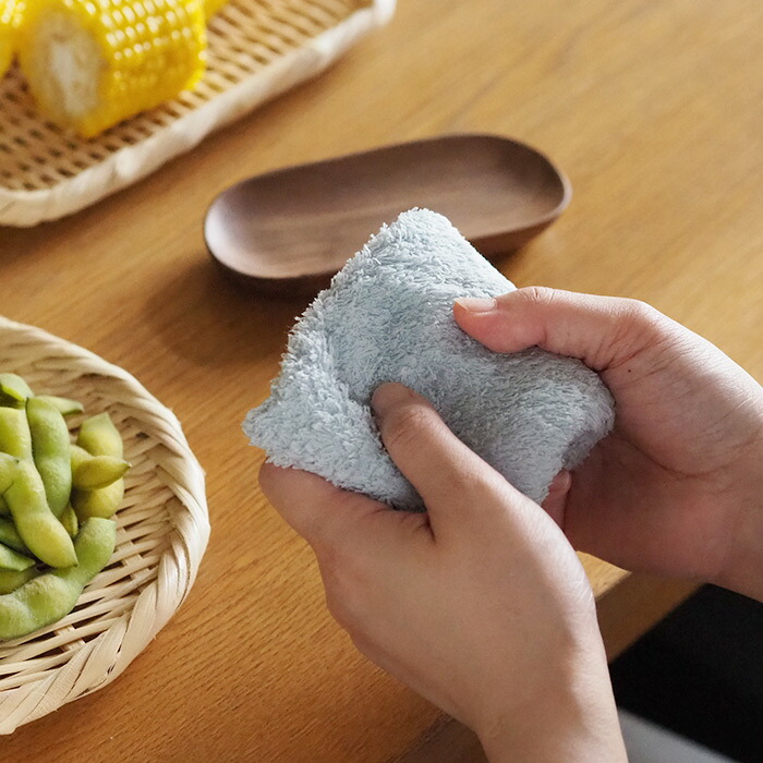 洗濯脱水するだけですぐ乾くおしぼりタオル　ブルー